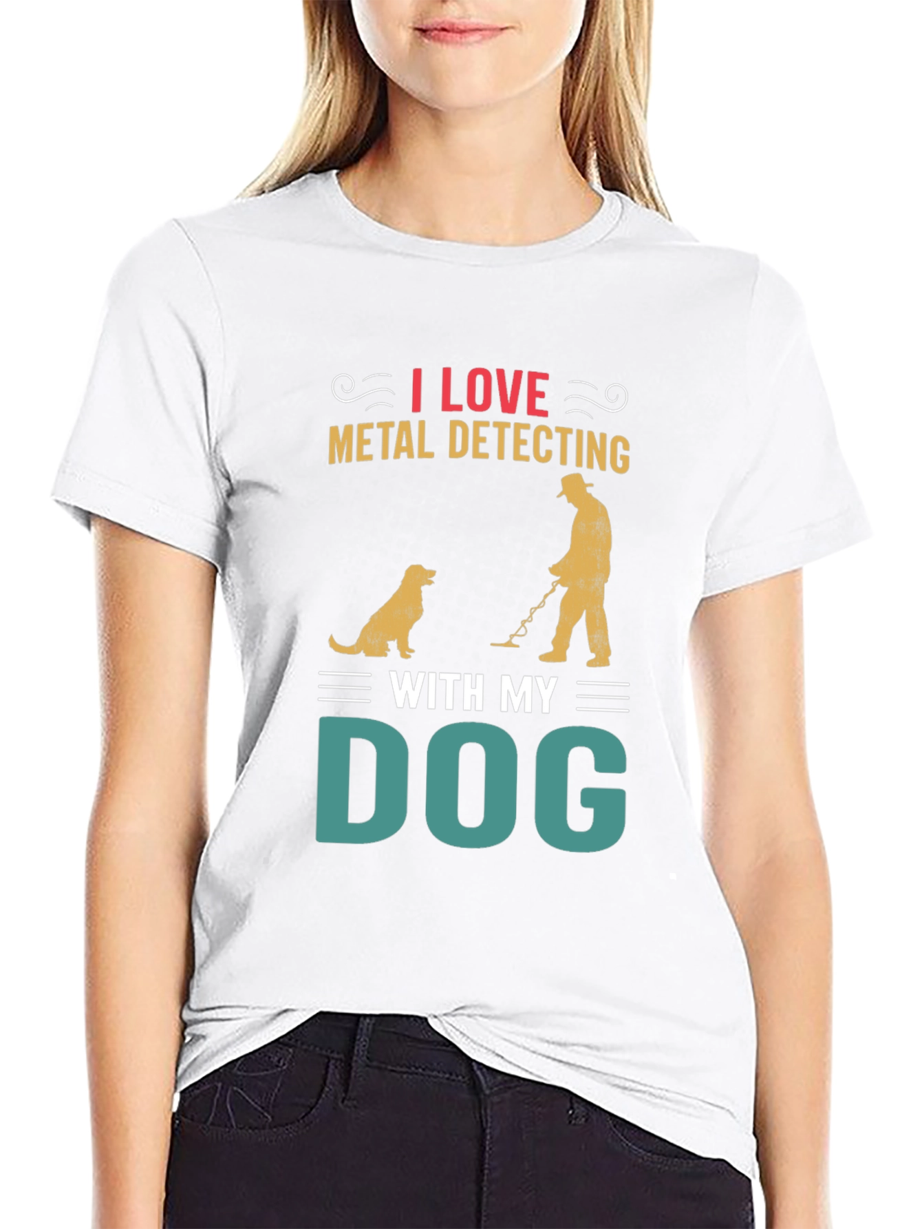 Metal Detecting with My Dog T-Shirt – Hobby Dog Lover Graphic Tee