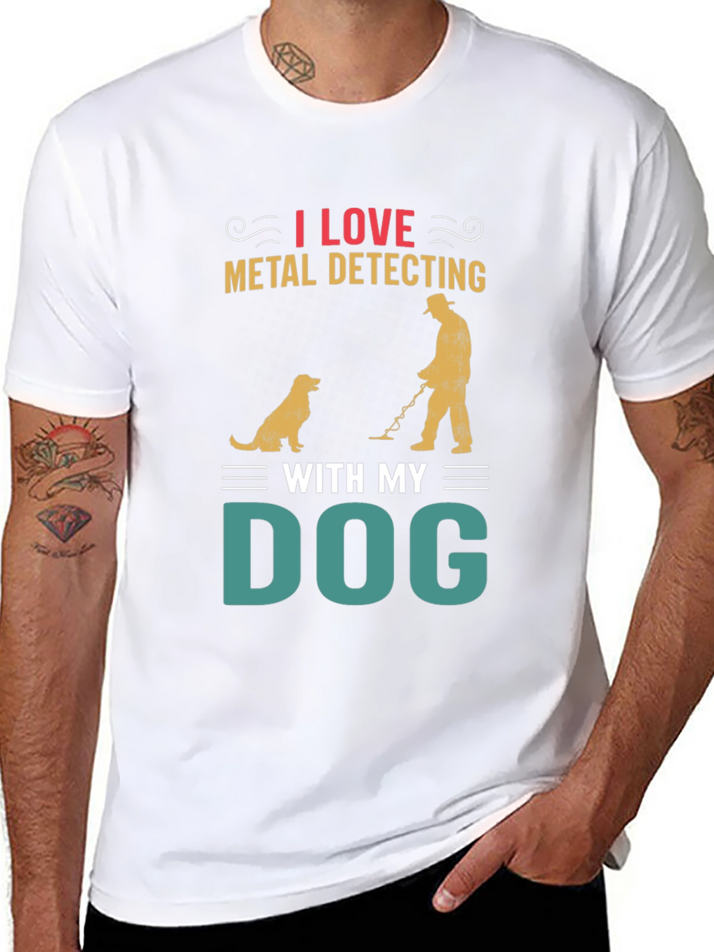 Metal Detecting with My Dog T-Shirt – Hobby Dog Lover Graphic Tee