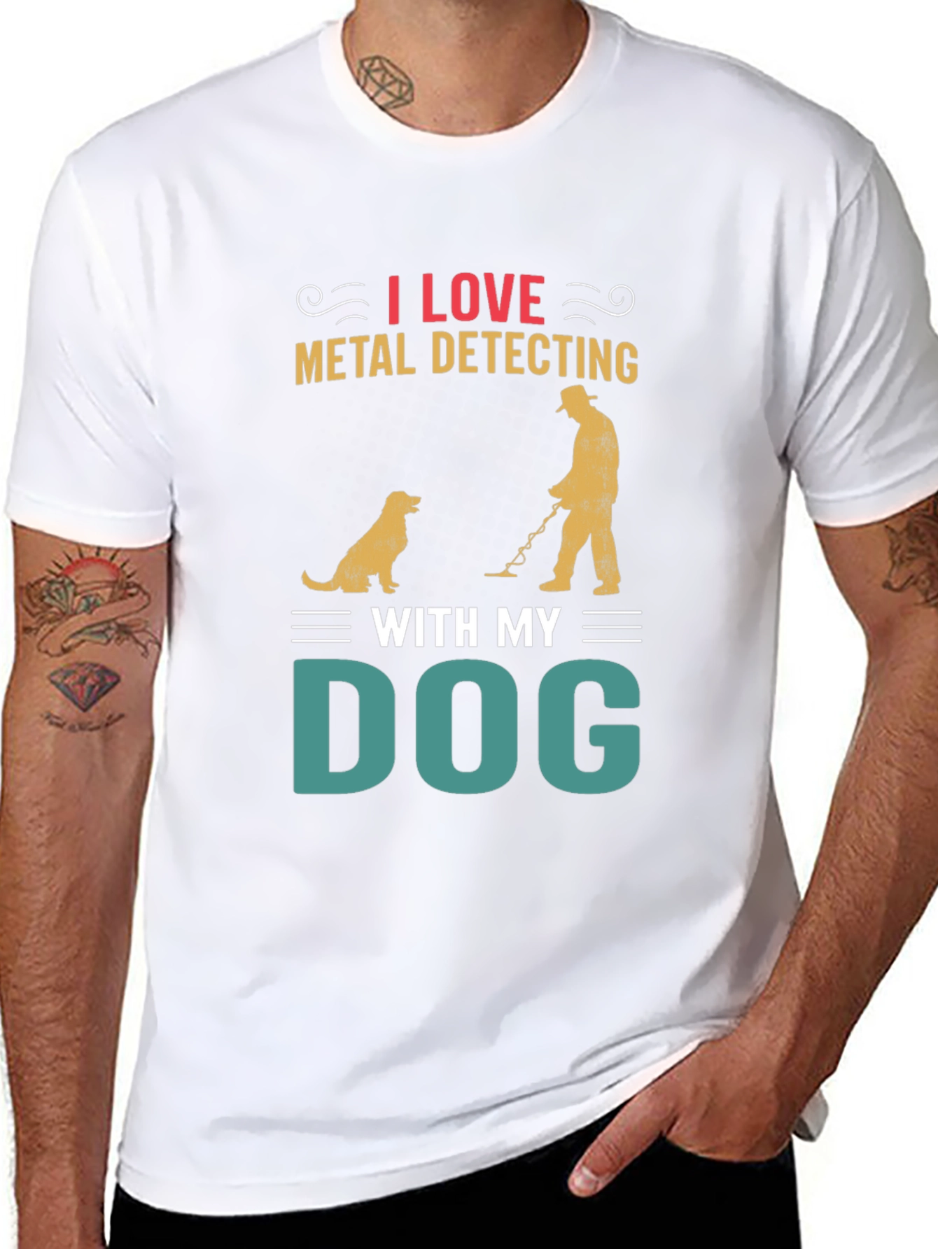 Metal Detecting with My Dog T-Shirt – Hobby Dog Lover Graphic Tee