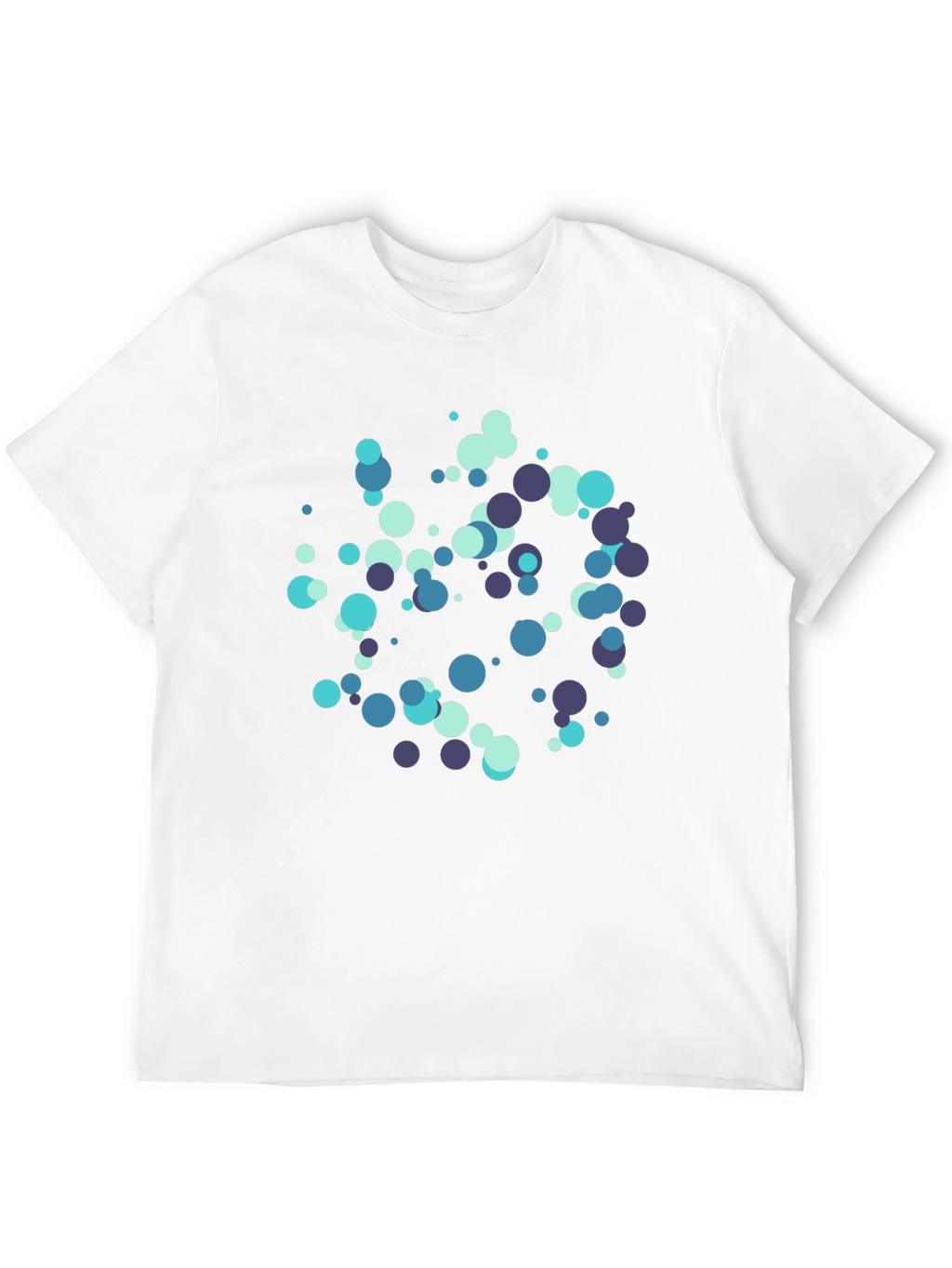 Cool Blue Dots Black T-Shirt