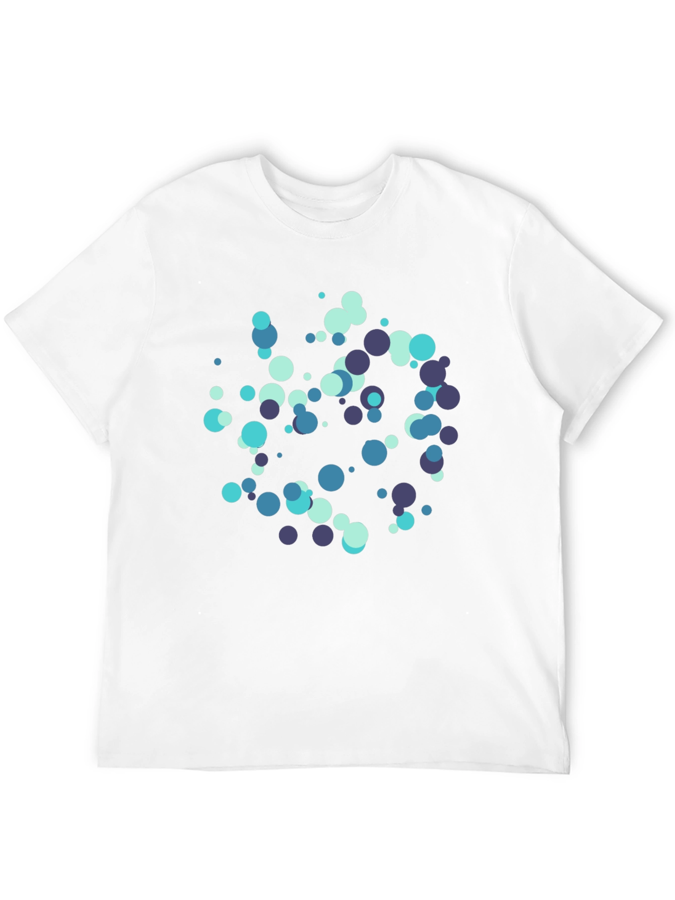 Cool Blue Dots Black T-Shirt