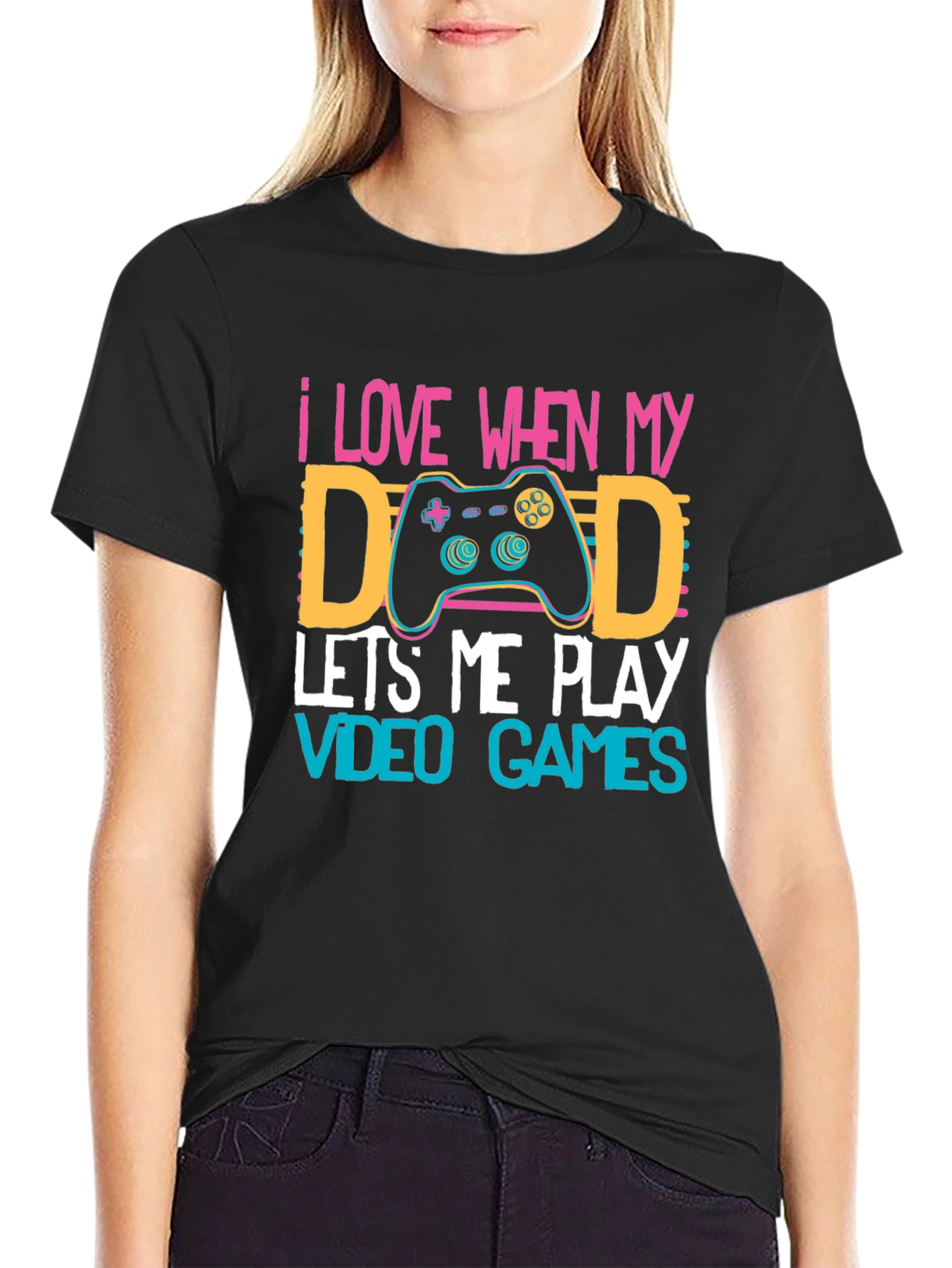 Gamer Dad T-Shirt - I Love When My Dad Lets Me Play