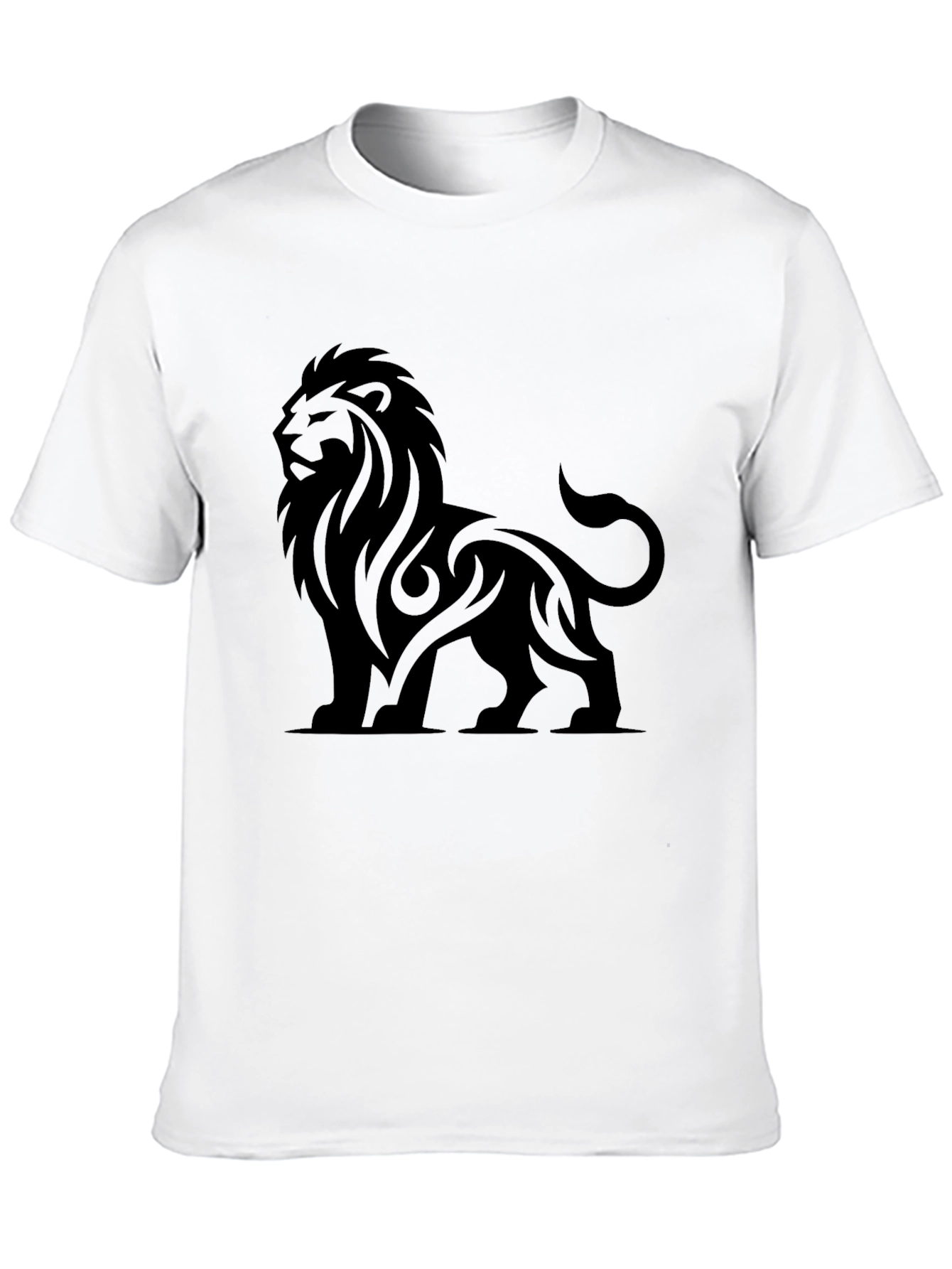 Lion Graphic Black Tee - Stylish Mens T-Shirt