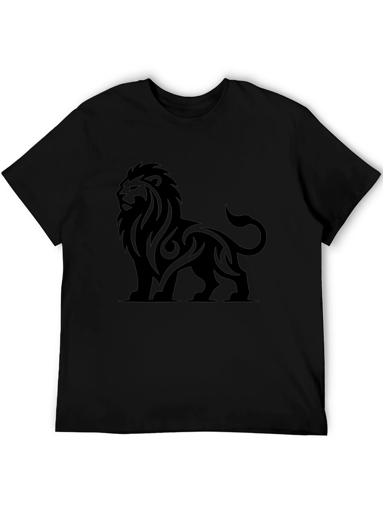 Lion Graphic Black Tee - Stylish Mens T-Shirt