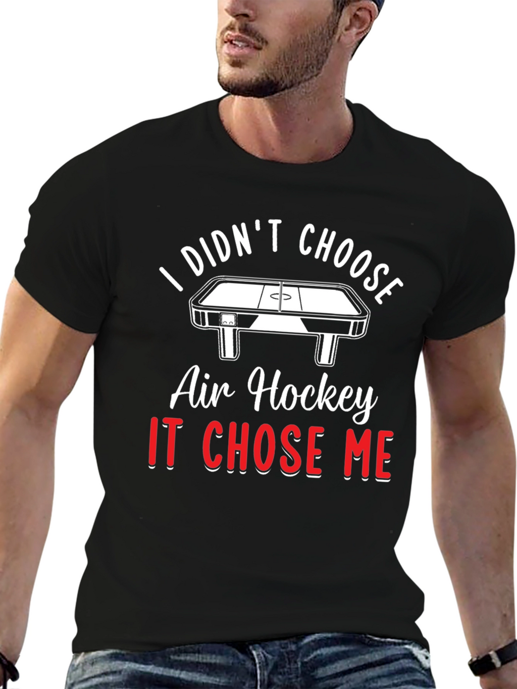 Air Hockey Chose Me T-Shirt - Novelty Graphic Tee
