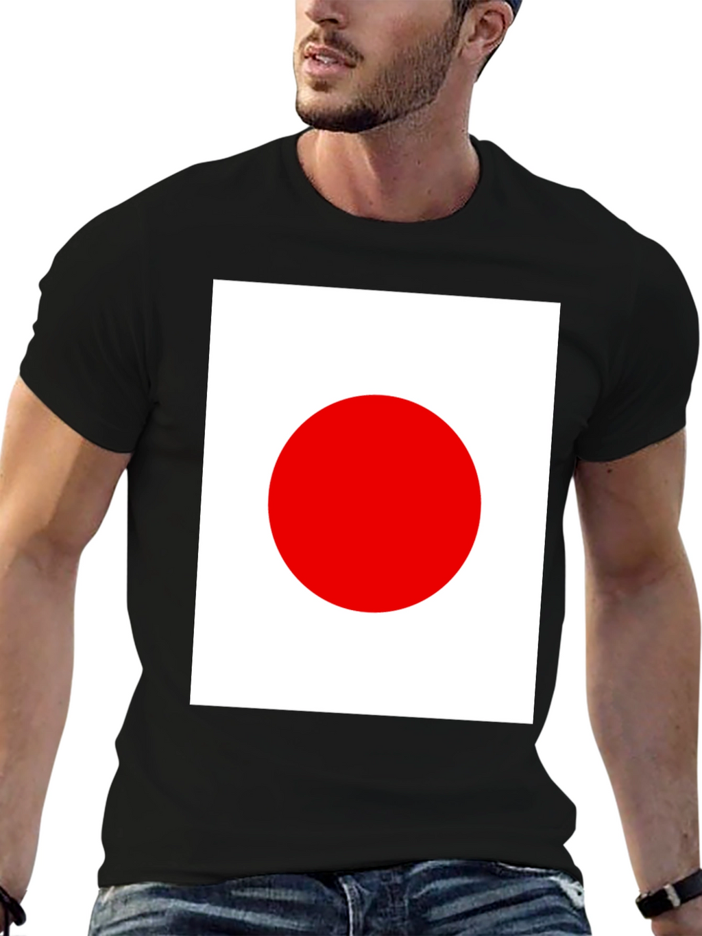 Japanese Flag Graphic Black T-Shirt