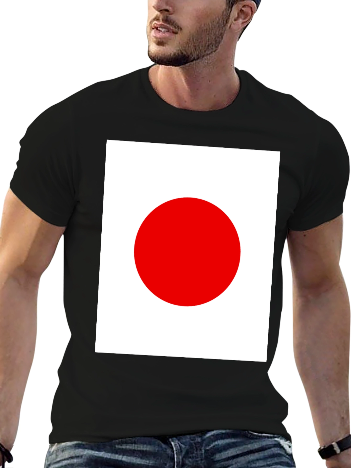 Japanese Flag Graphic Black T-Shirt