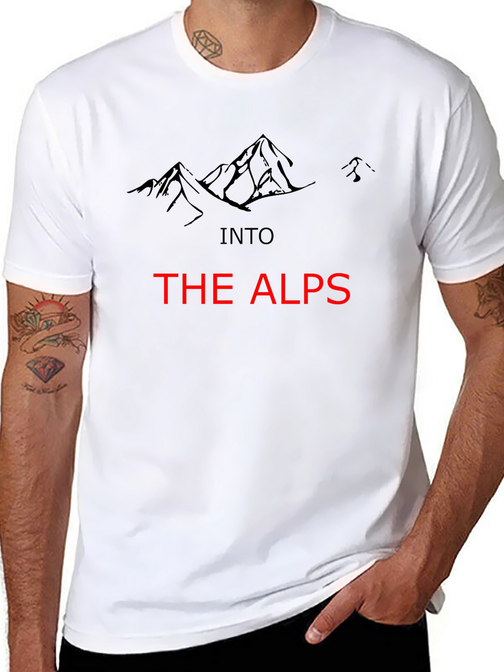 Into The Alps Graphic Tee - Black Mountain Design