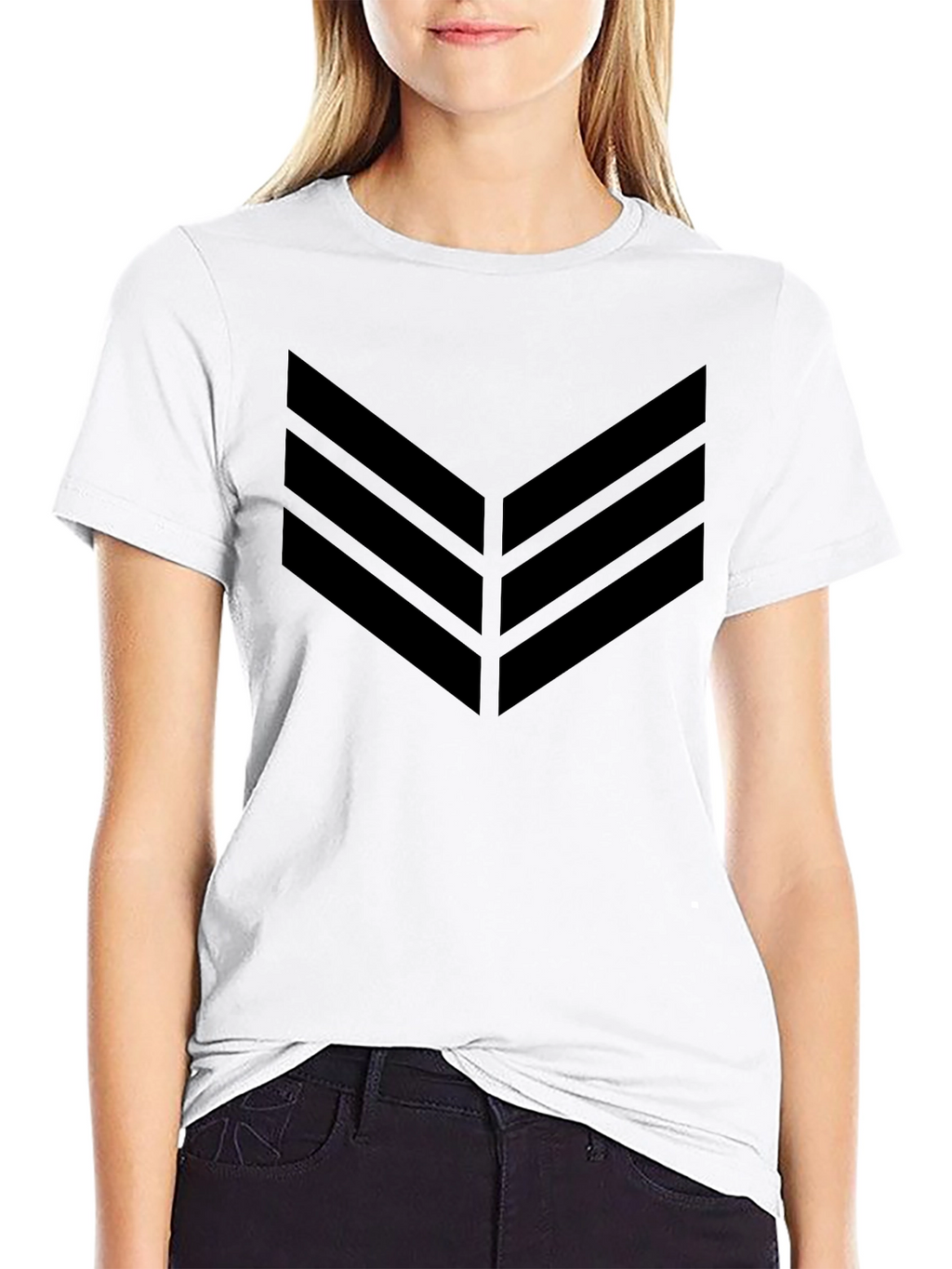Black Chevron Graphic Tee - Modern Style