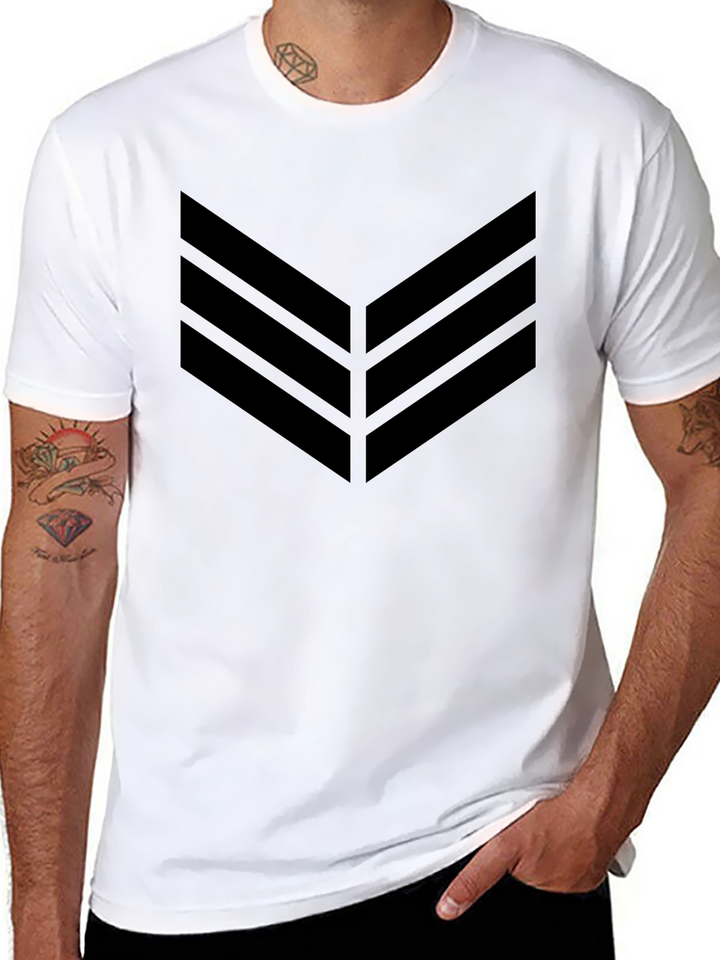 Black Chevron Graphic Tee - Modern Style