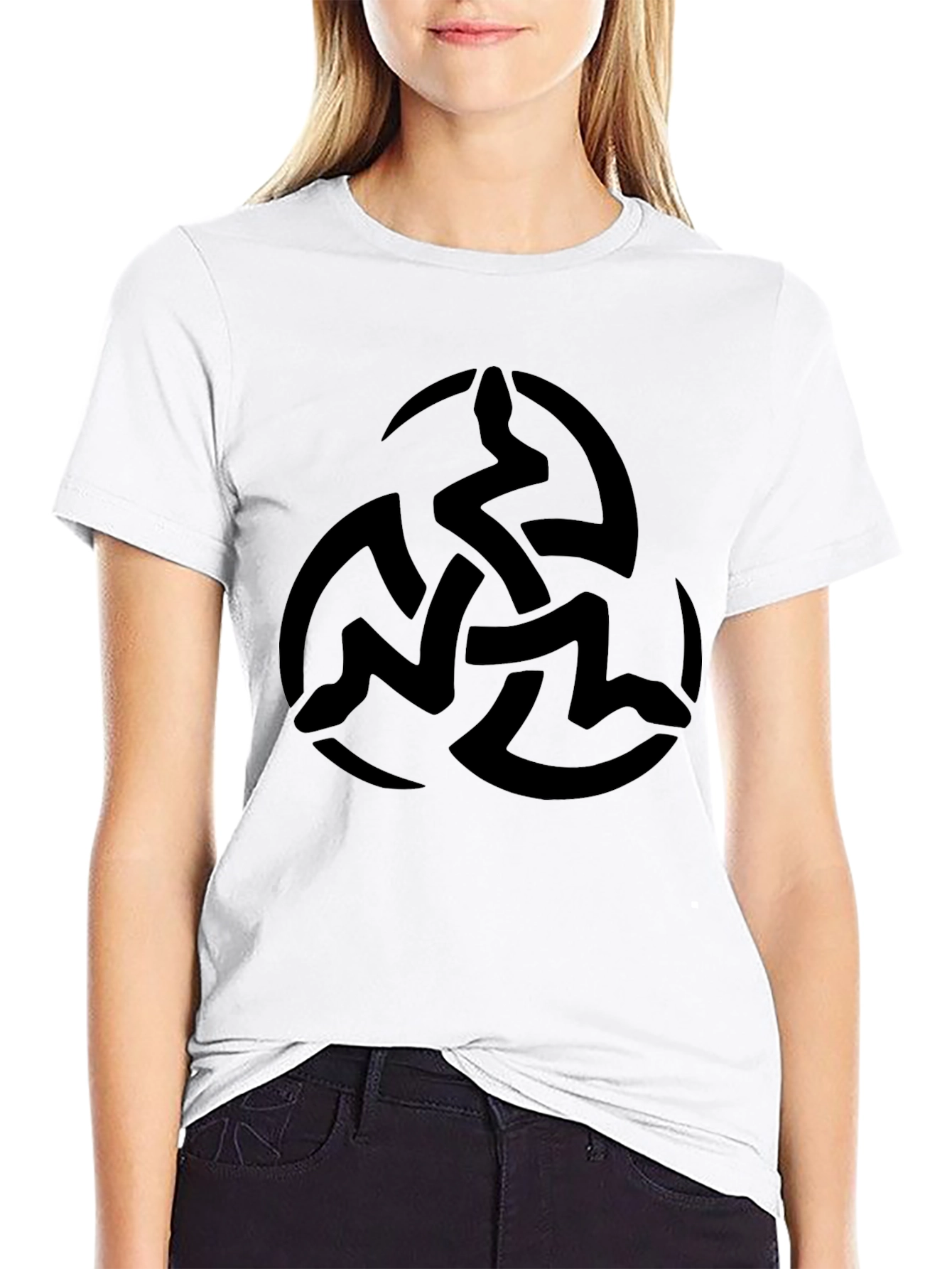 Black T-Shirt with Celtic Knot Design