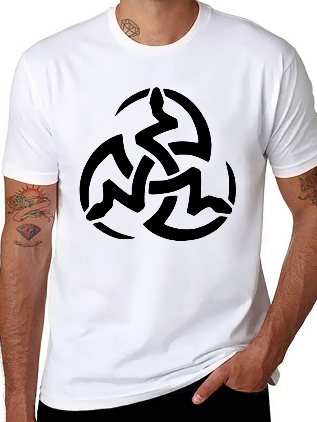 Black T-Shirt with Celtic Knot Design