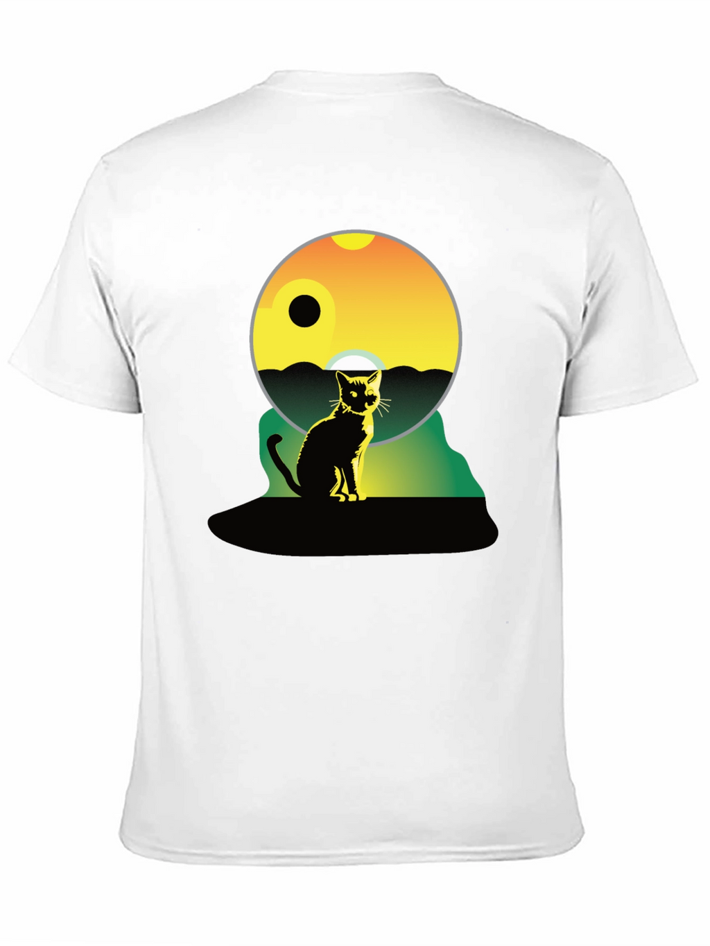Cat Silhouette Graphic Tee - Unisex Black T-Shirt