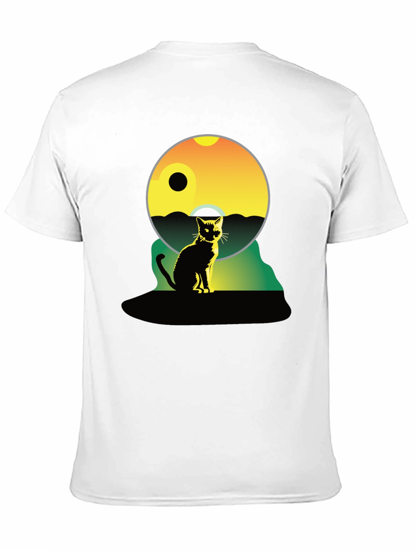 Cat Silhouette Graphic Tee - Unisex Black T-Shirt