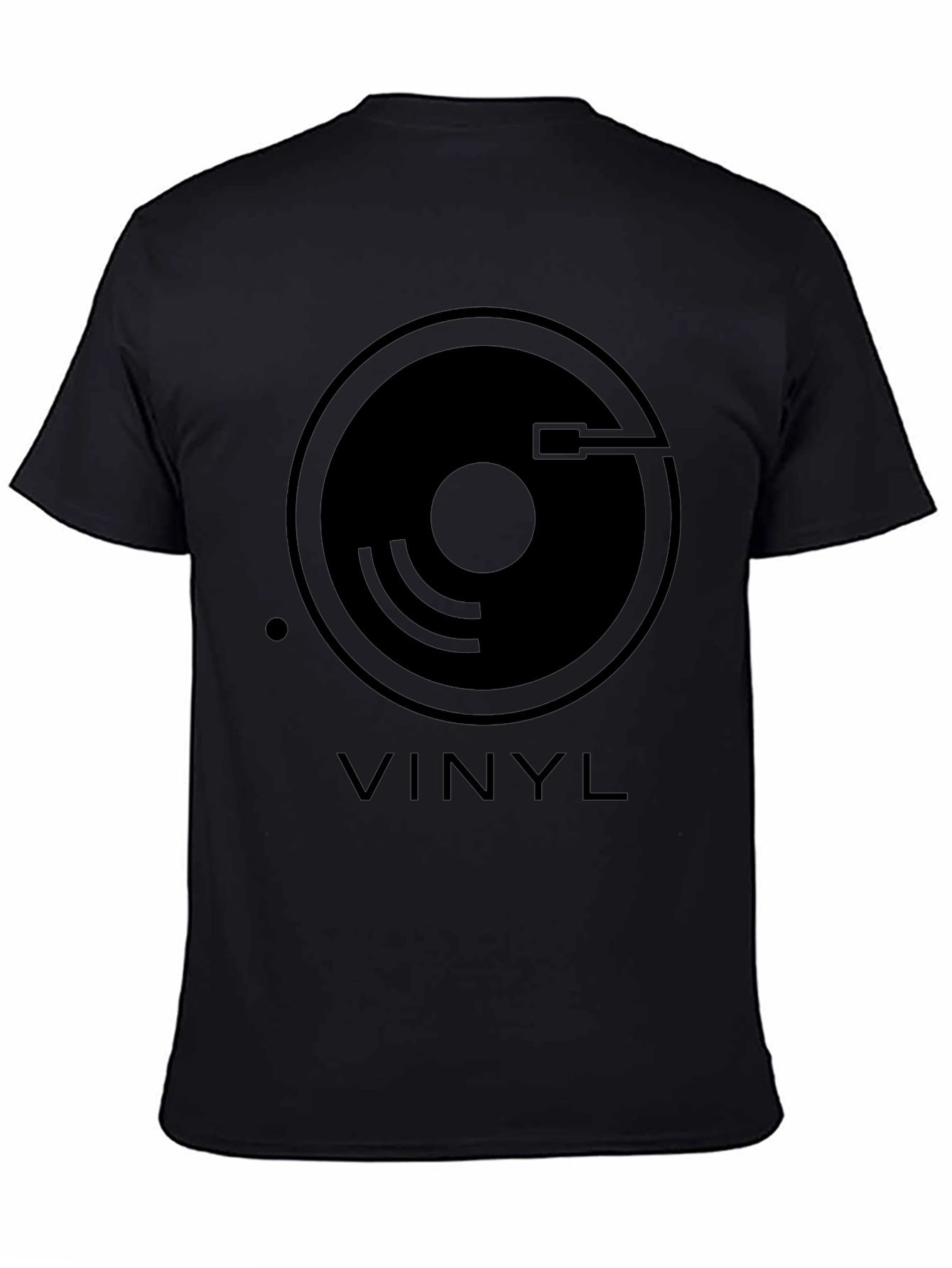 Vinyl Record Graphic Tee - Black Music Lover T-Shirt