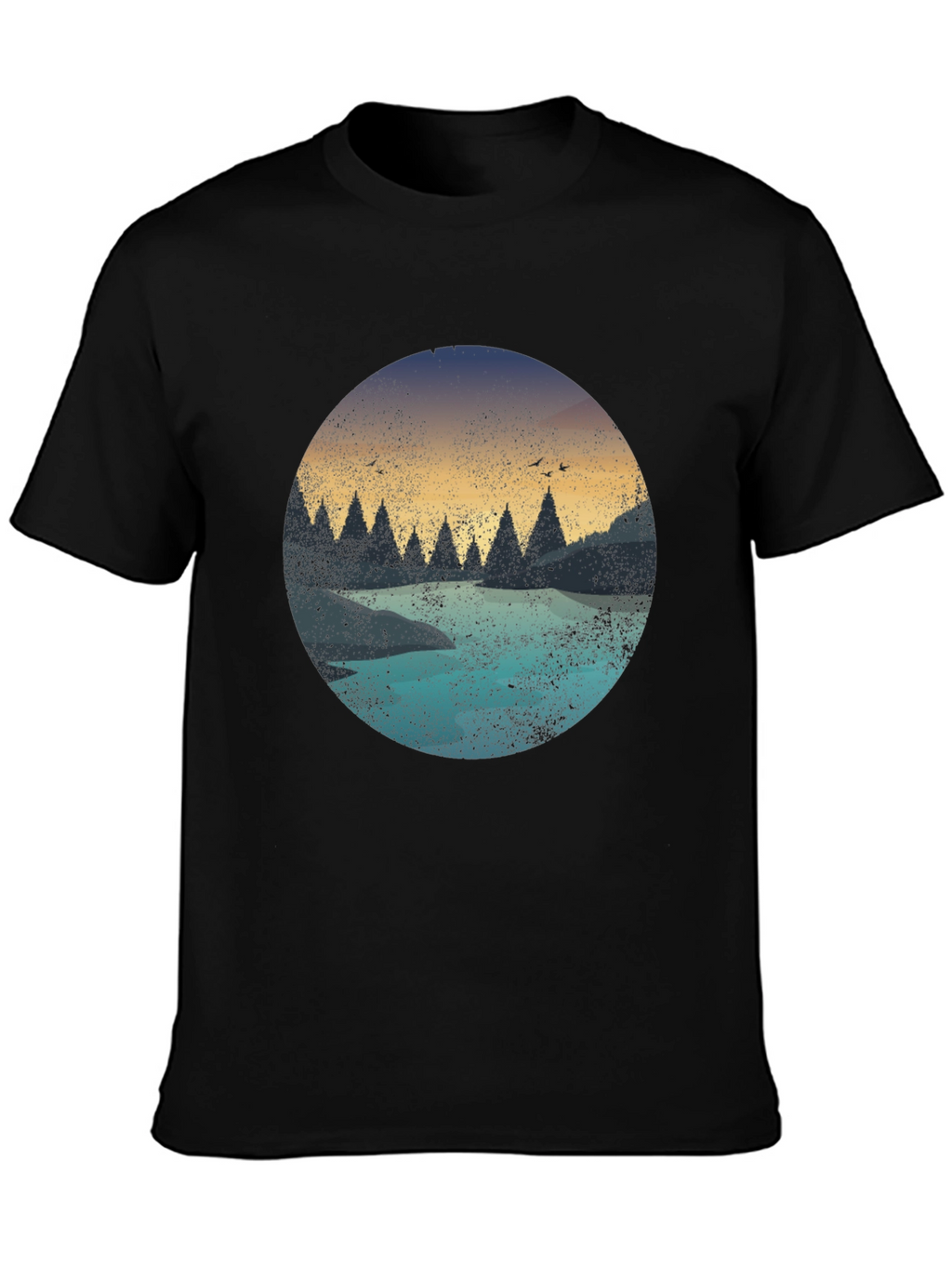 Nature Graphic Black T-Shirt
