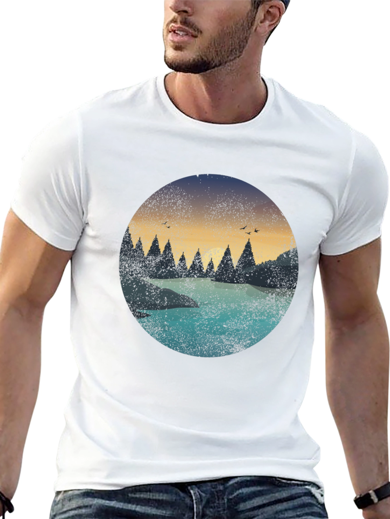 Nature Graphic Black T-Shirt