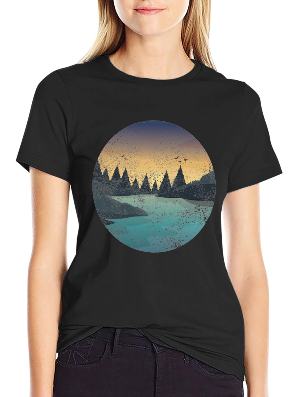 Nature Graphic Black T-Shirt