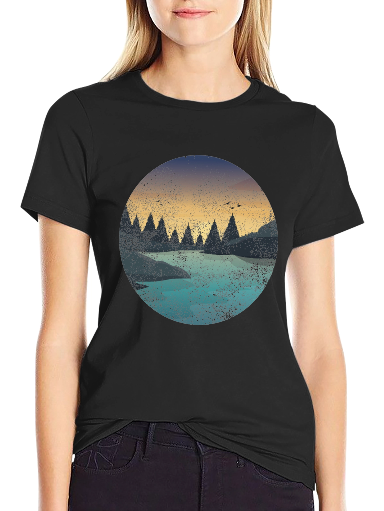 Nature Graphic Black T-Shirt