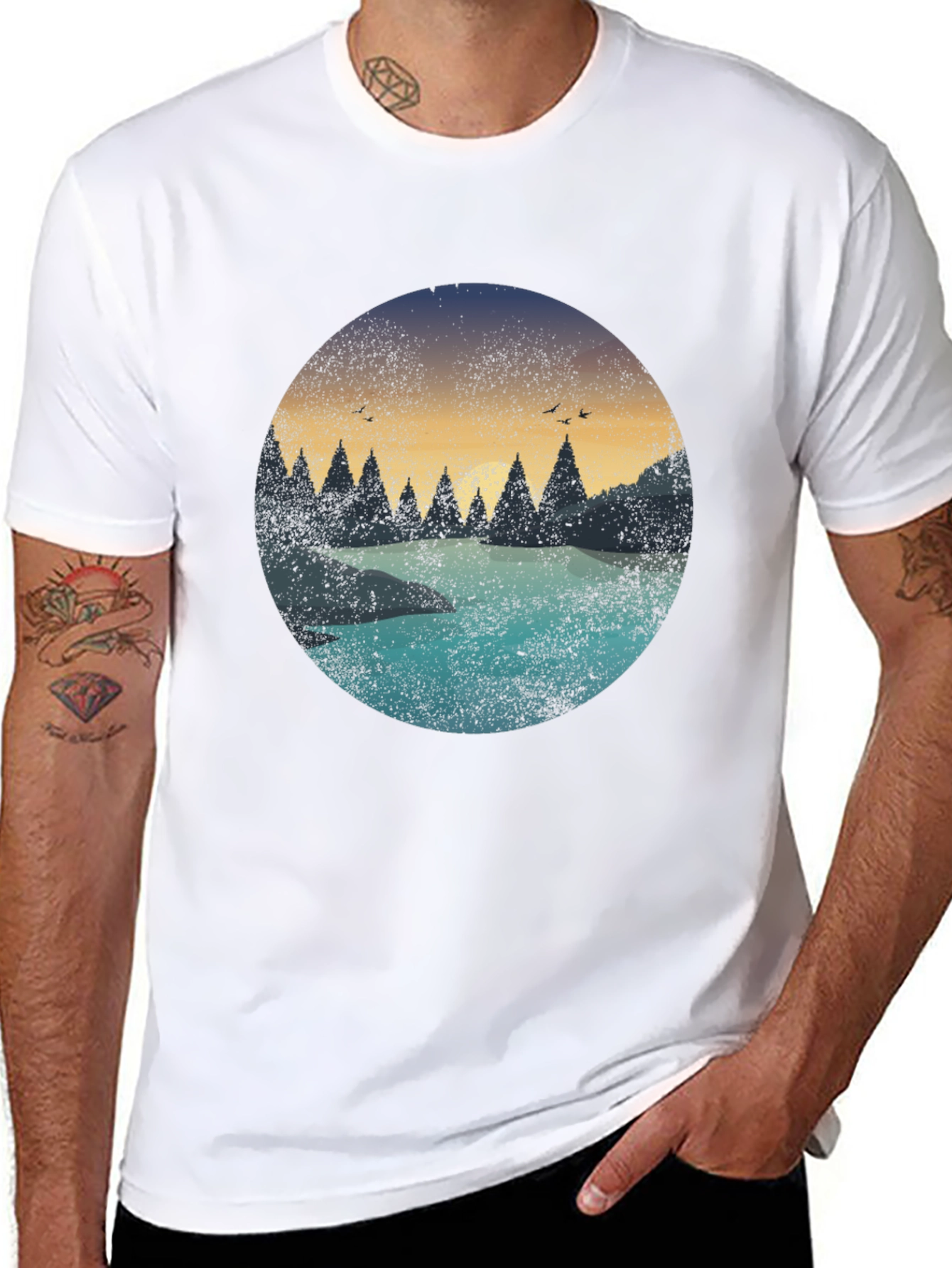Nature Graphic Black T-Shirt