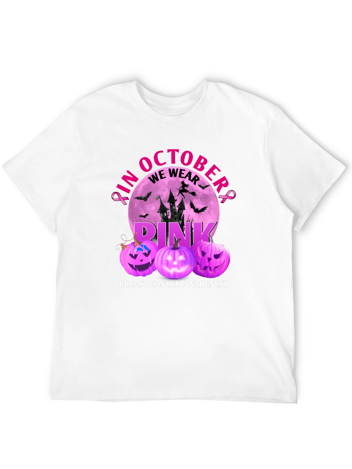 Pink October Breast Cancer Awareness Halloween T-Shirt