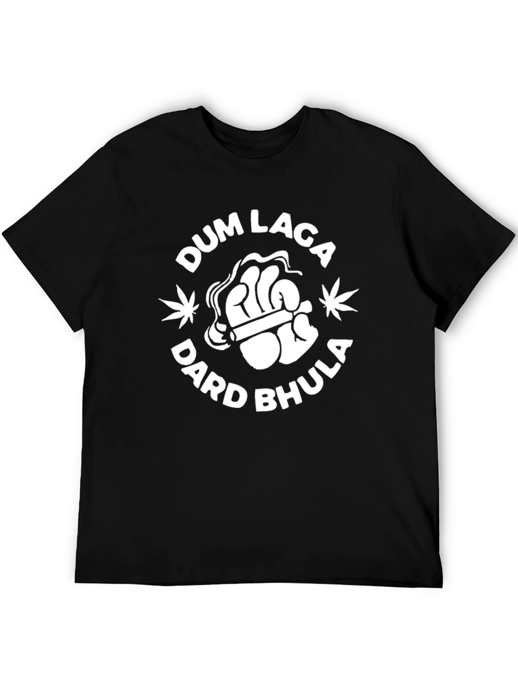 Dum Laga Dard Bhula Black Graphic T-Shirt