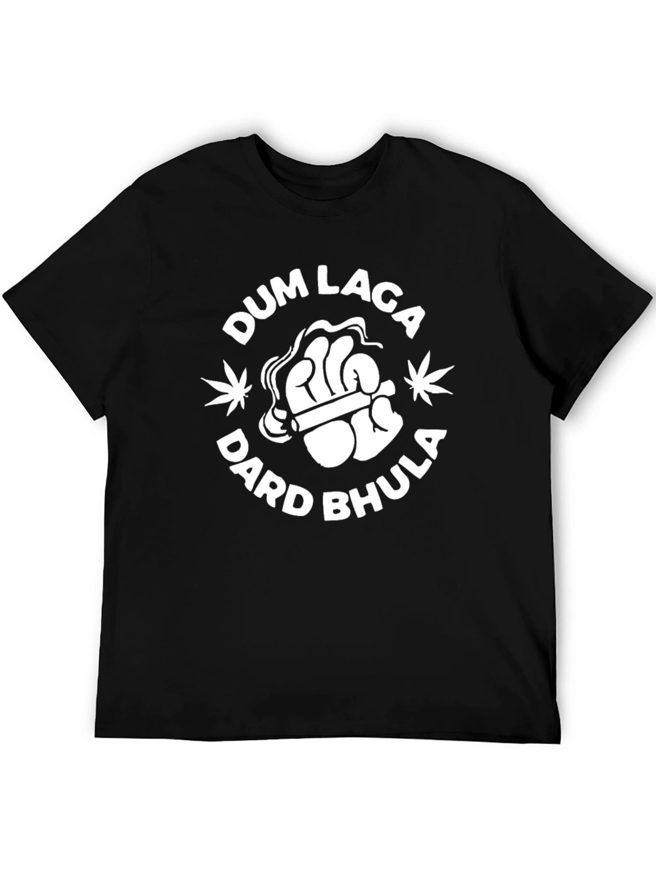 Dum Laga Dard Bhula Black Graphic T-Shirt