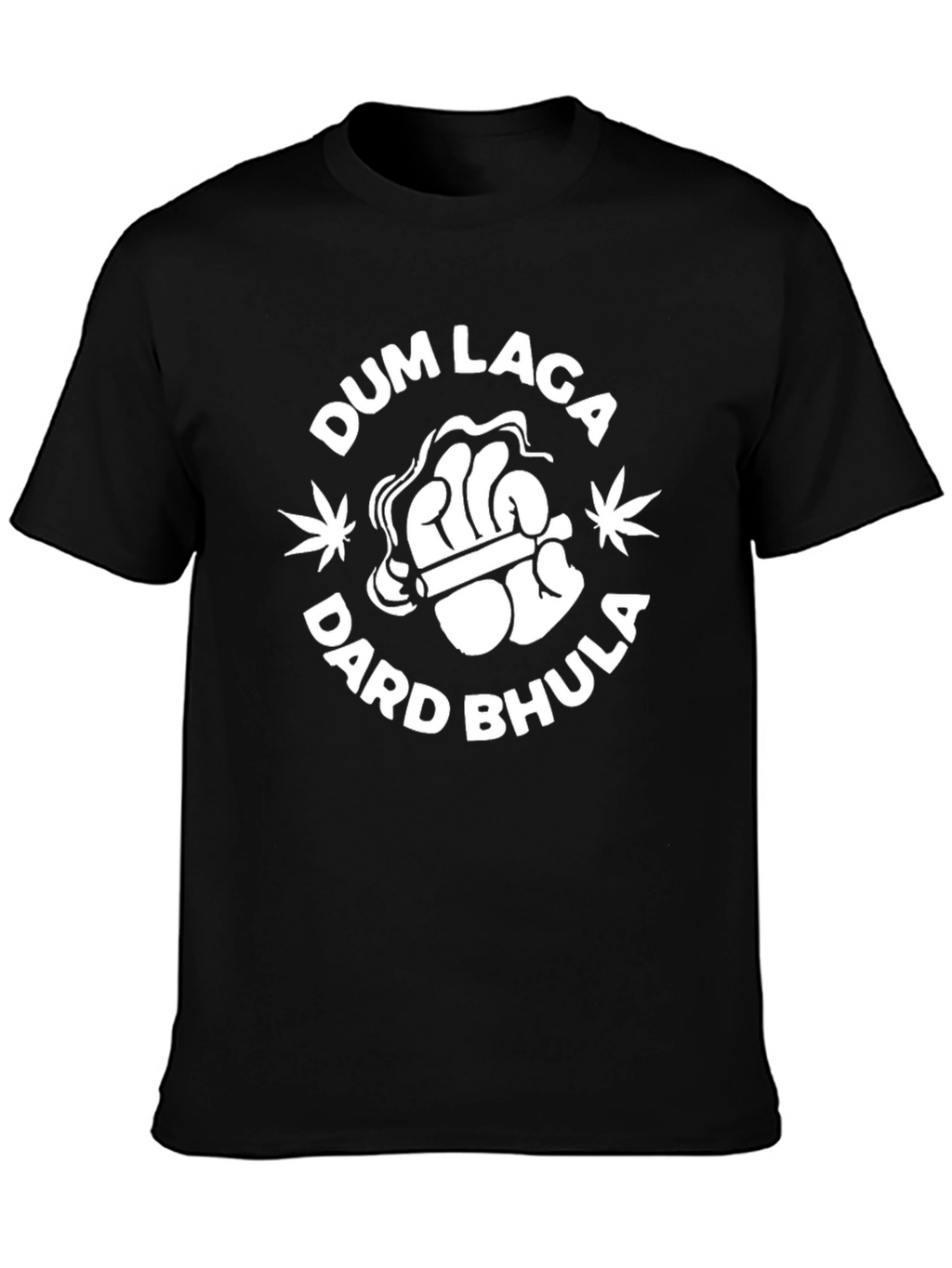 Dum Laga Dard Bhula Black Graphic T-Shirt
