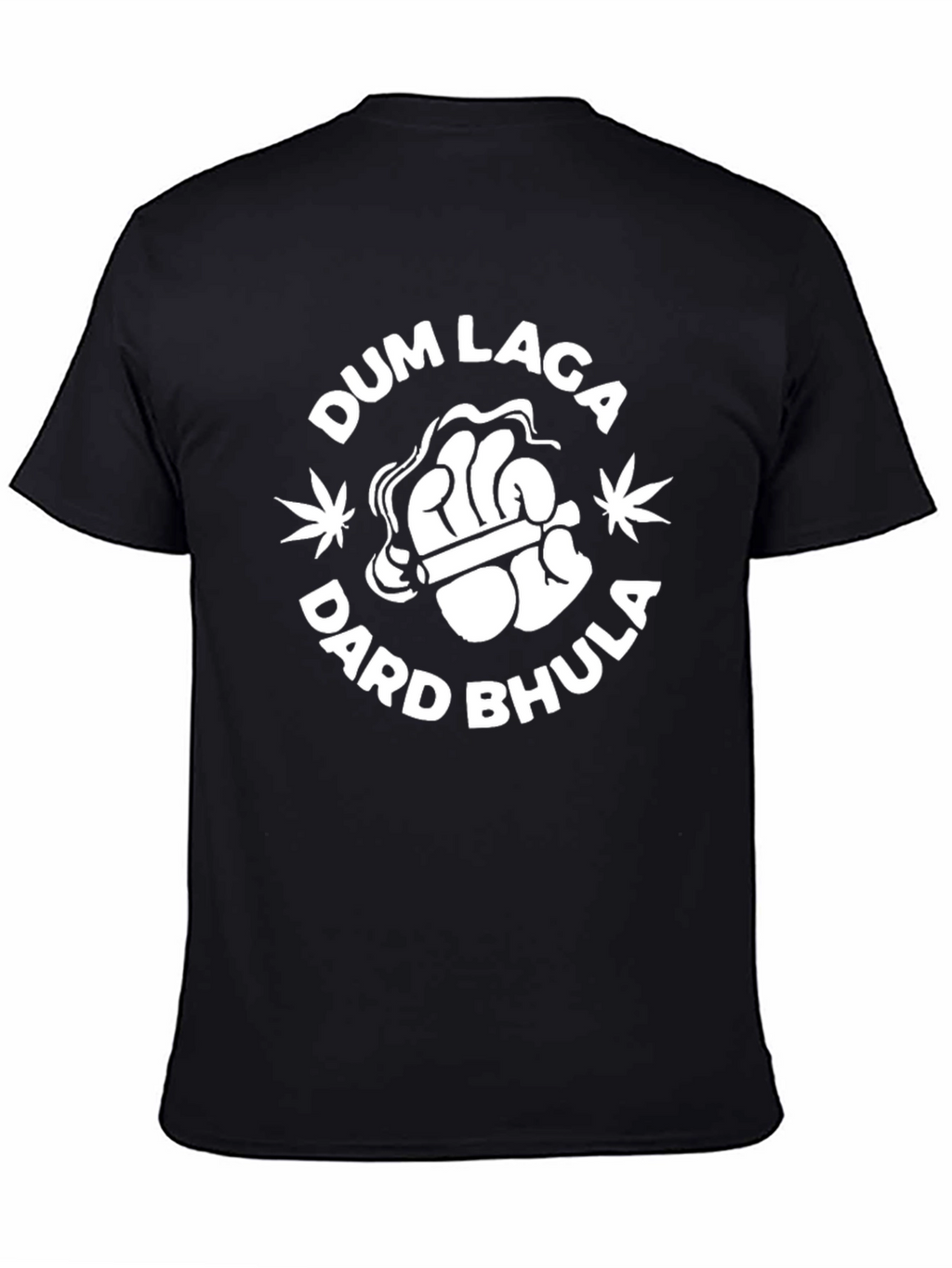 Dum Laga Dard Bhula Black Graphic T-Shirt