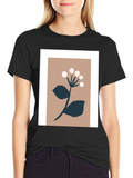 Minimalist Floral Graphic Print Tee