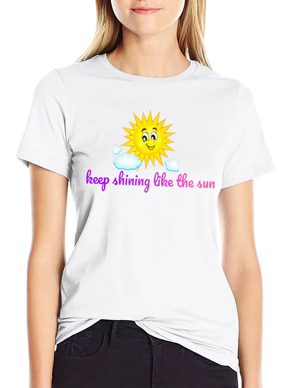 Keep Shining Sun Graphic Black T-Shirt
