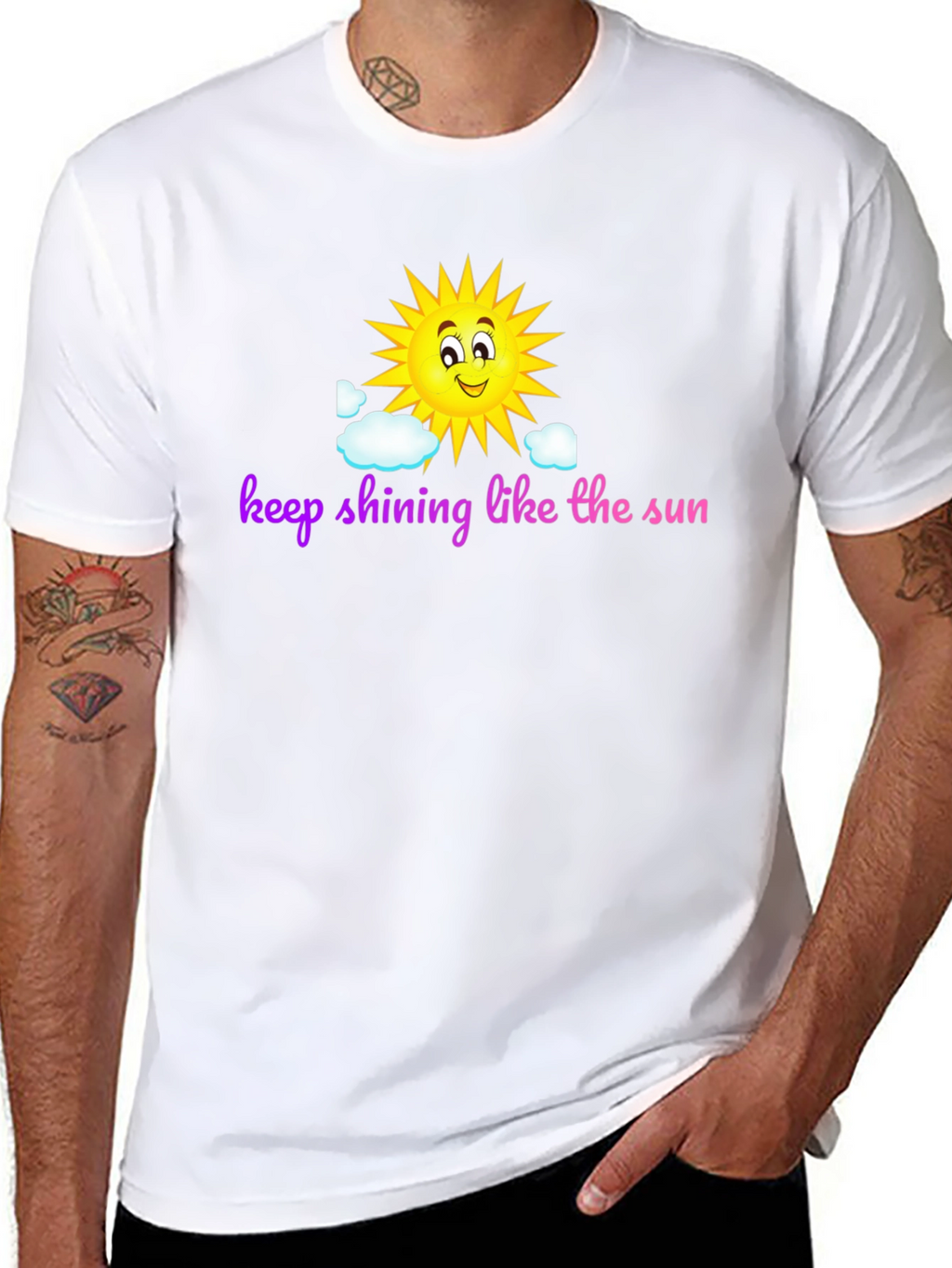 Keep Shining Sun Graphic Black T-Shirt