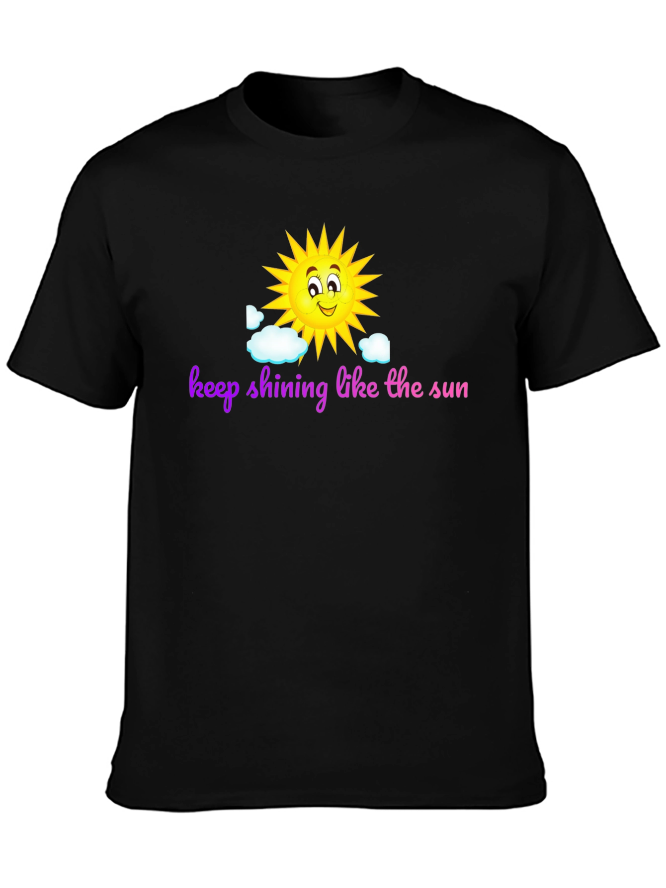 Keep Shining Sun Graphic Black T-Shirt