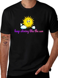 Keep Shining Sun Graphic Black T-Shirt