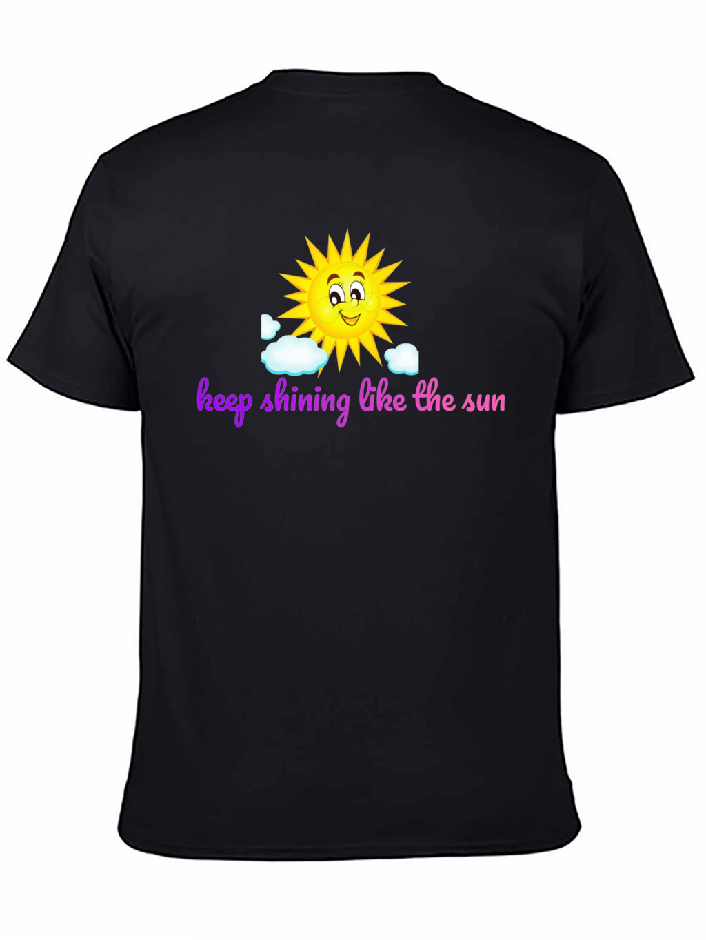 Keep Shining Sun Graphic Black T-Shirt