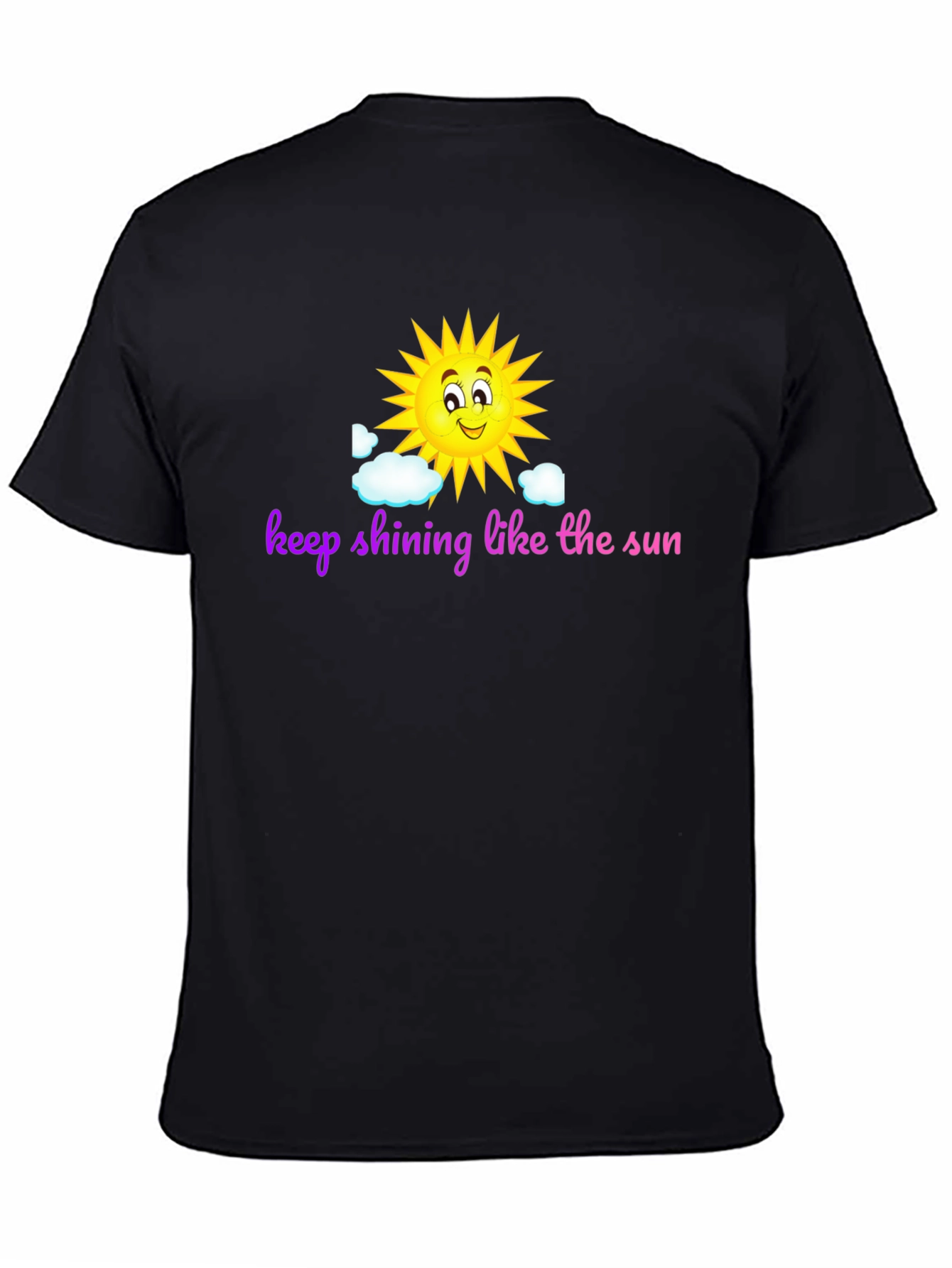 Keep Shining Sun Graphic Black T-Shirt