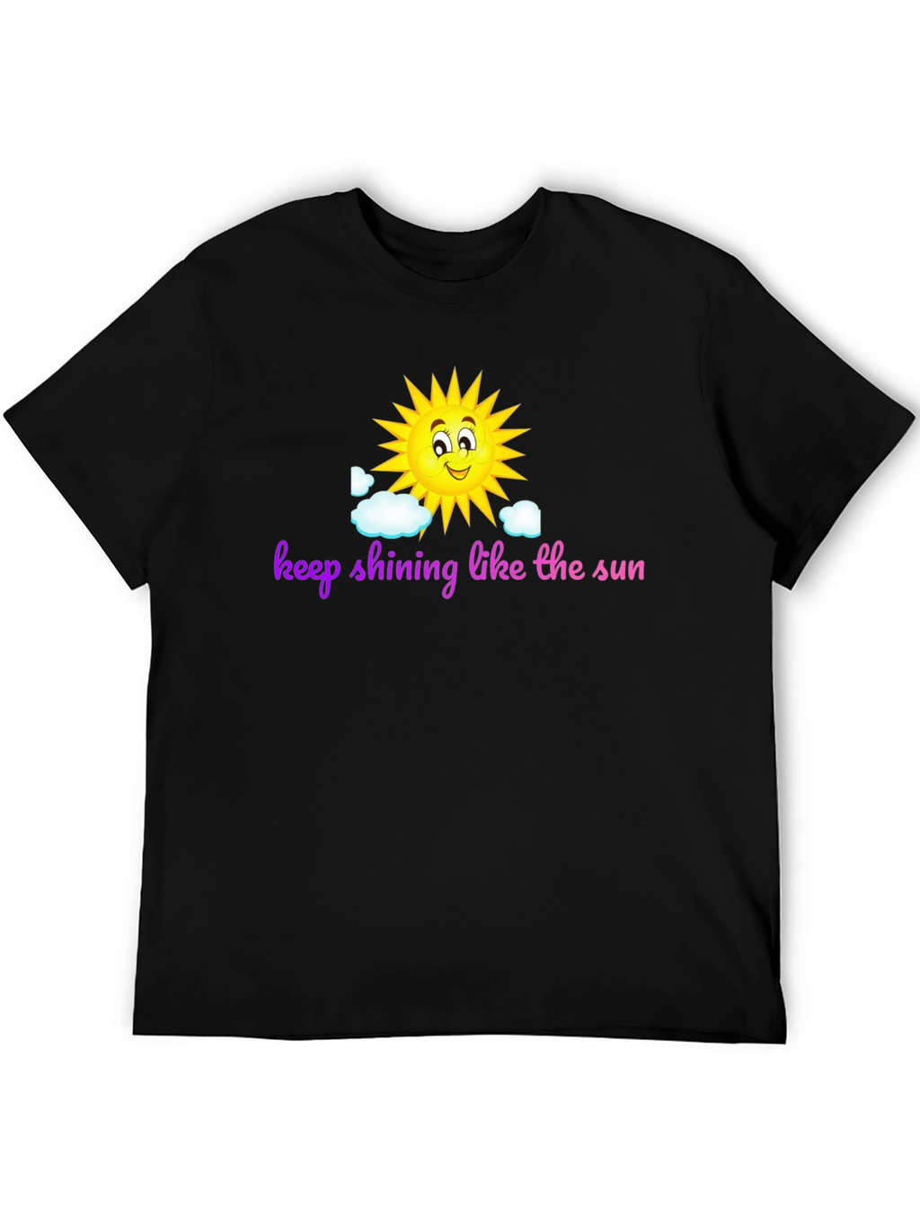 Keep Shining Sun Graphic Black T-Shirt