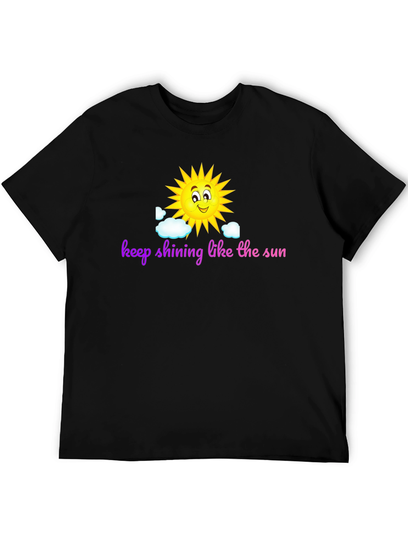 Keep Shining Sun Graphic Black T-Shirt