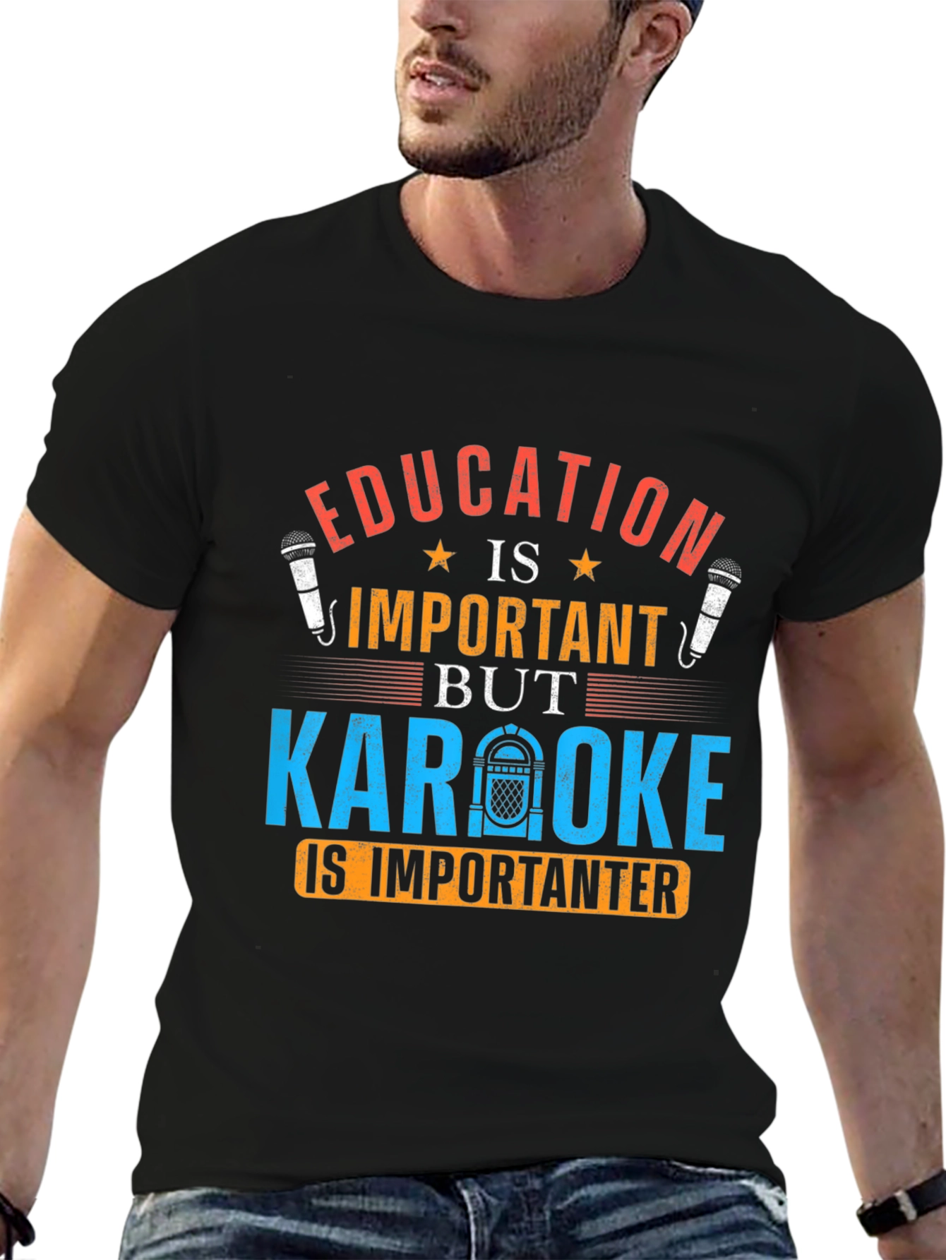 Education Important But Karaoke Is Importanter Graphic T-Shirt