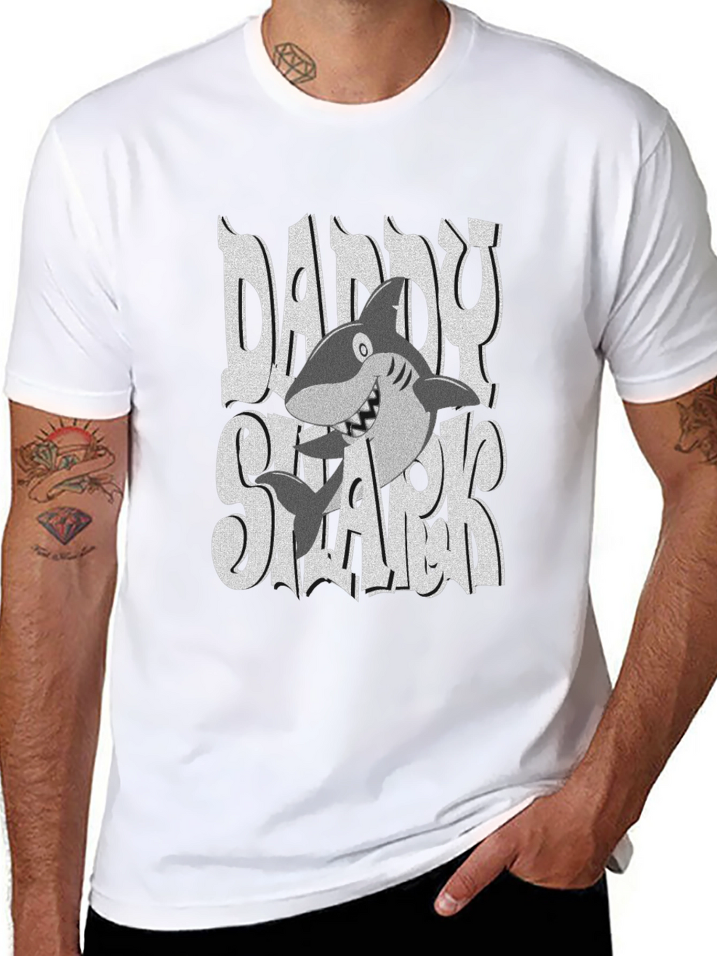 Daddy Shark Graphic Print Tee