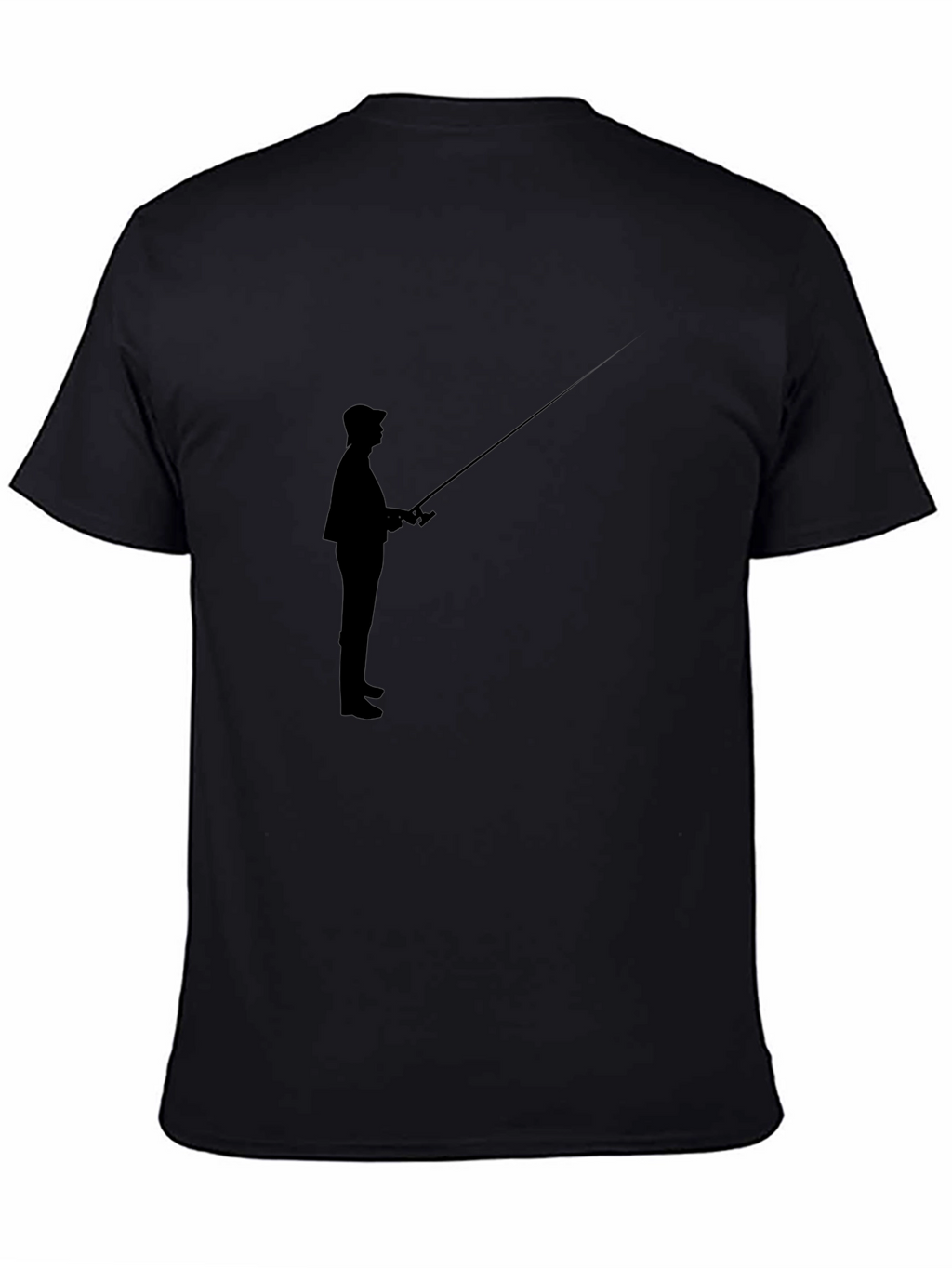 Fisherman Silhouette Black T-Shirt