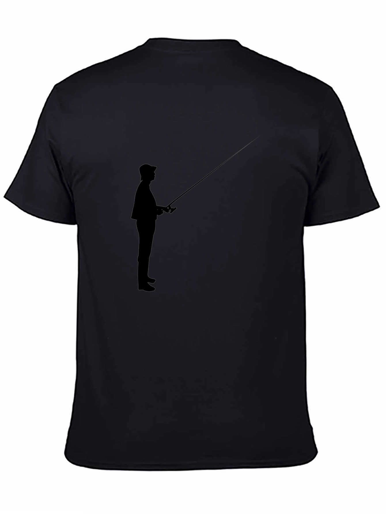 Fisherman Silhouette Black T-Shirt
