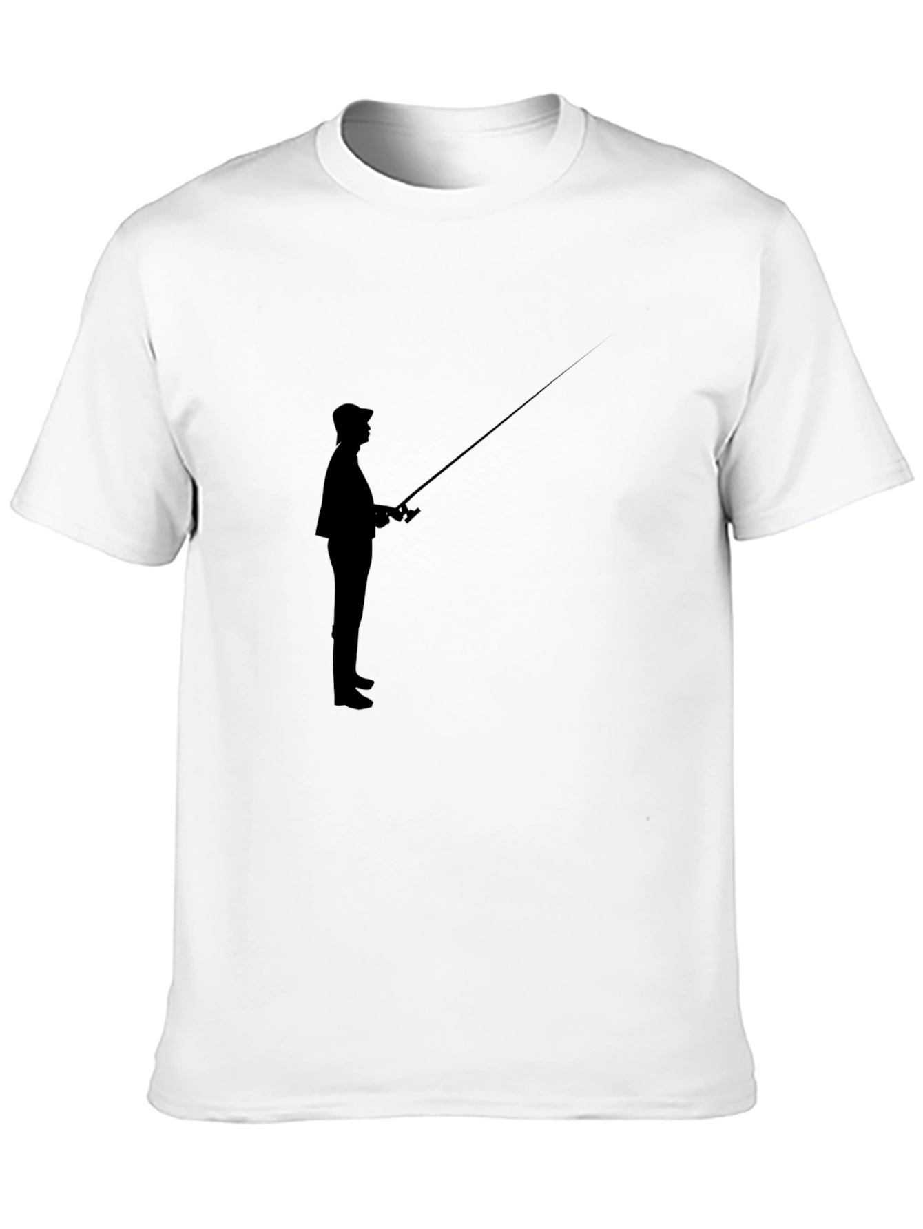 Fisherman Silhouette Black T-Shirt