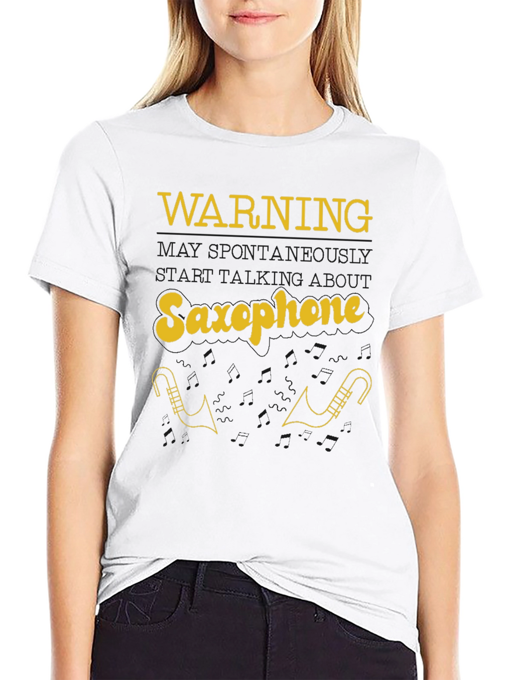 Warning May Spontaneously Talk About Saxophone T-Shirt