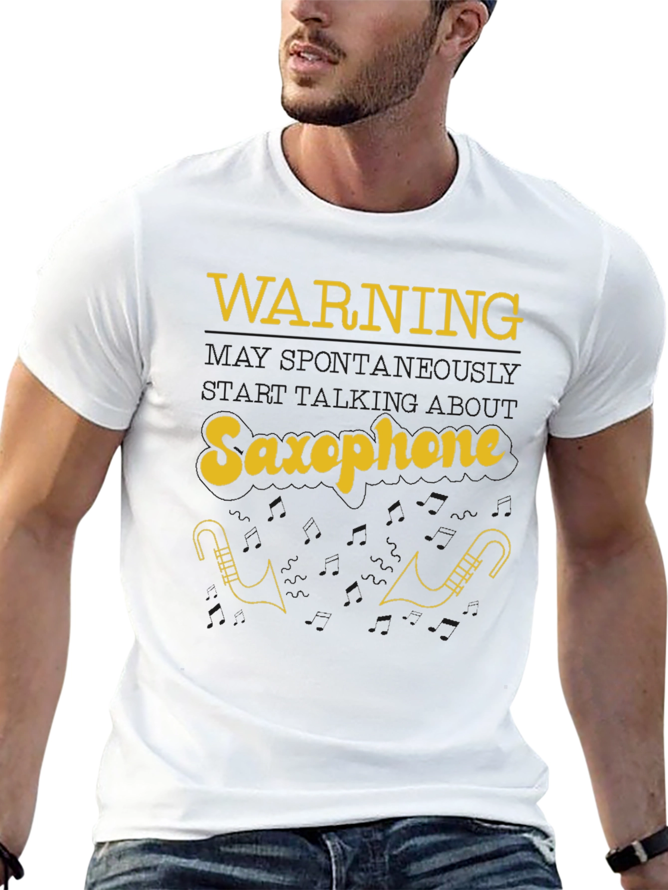 Warning May Spontaneously Talk About Saxophone T-Shirt