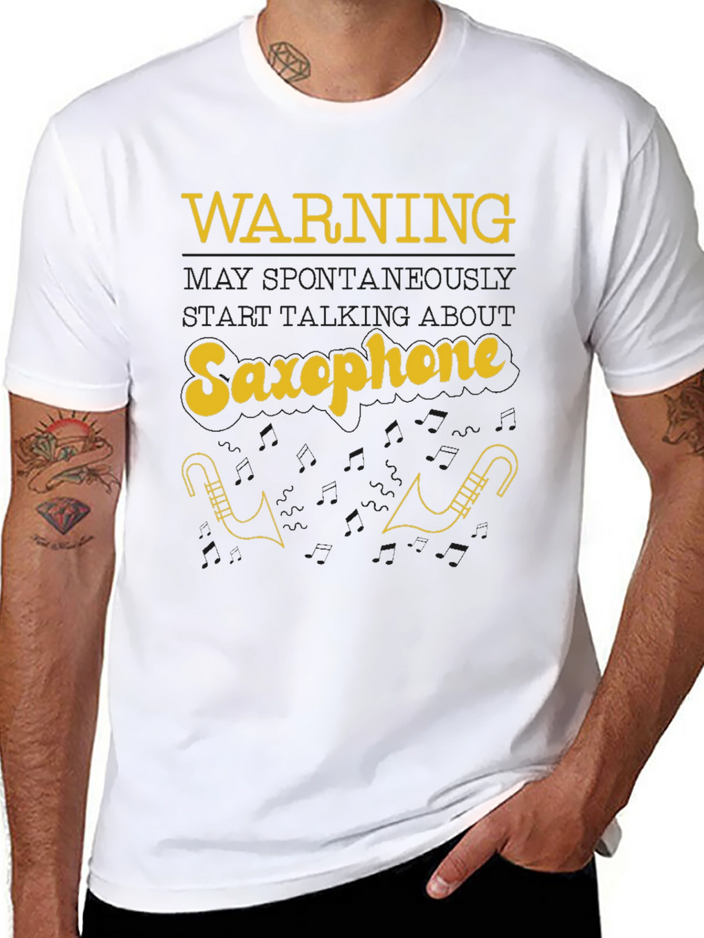 Warning May Spontaneously Talk About Saxophone T-Shirt