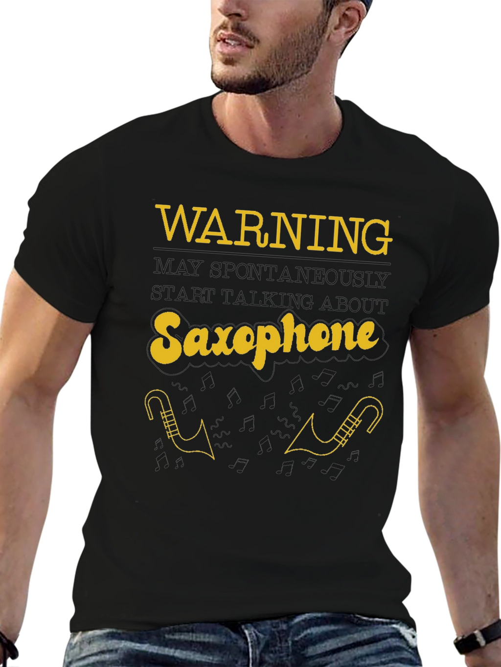 Warning May Spontaneously Talk About Saxophone T-Shirt