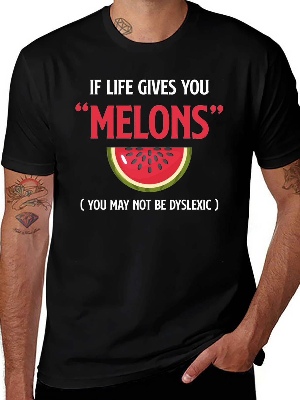 Funny Melons Dyslexia Watermelon Graphic Tee
