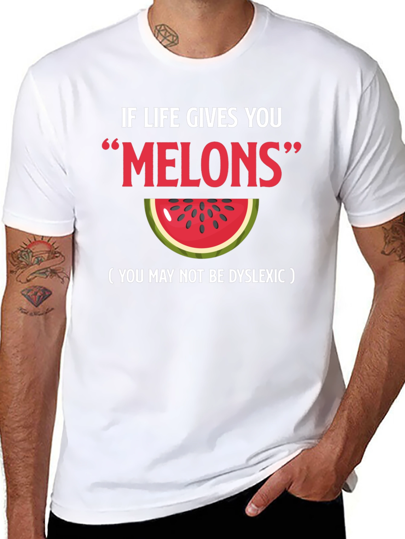 Funny Melons Dyslexia Watermelon Graphic Tee