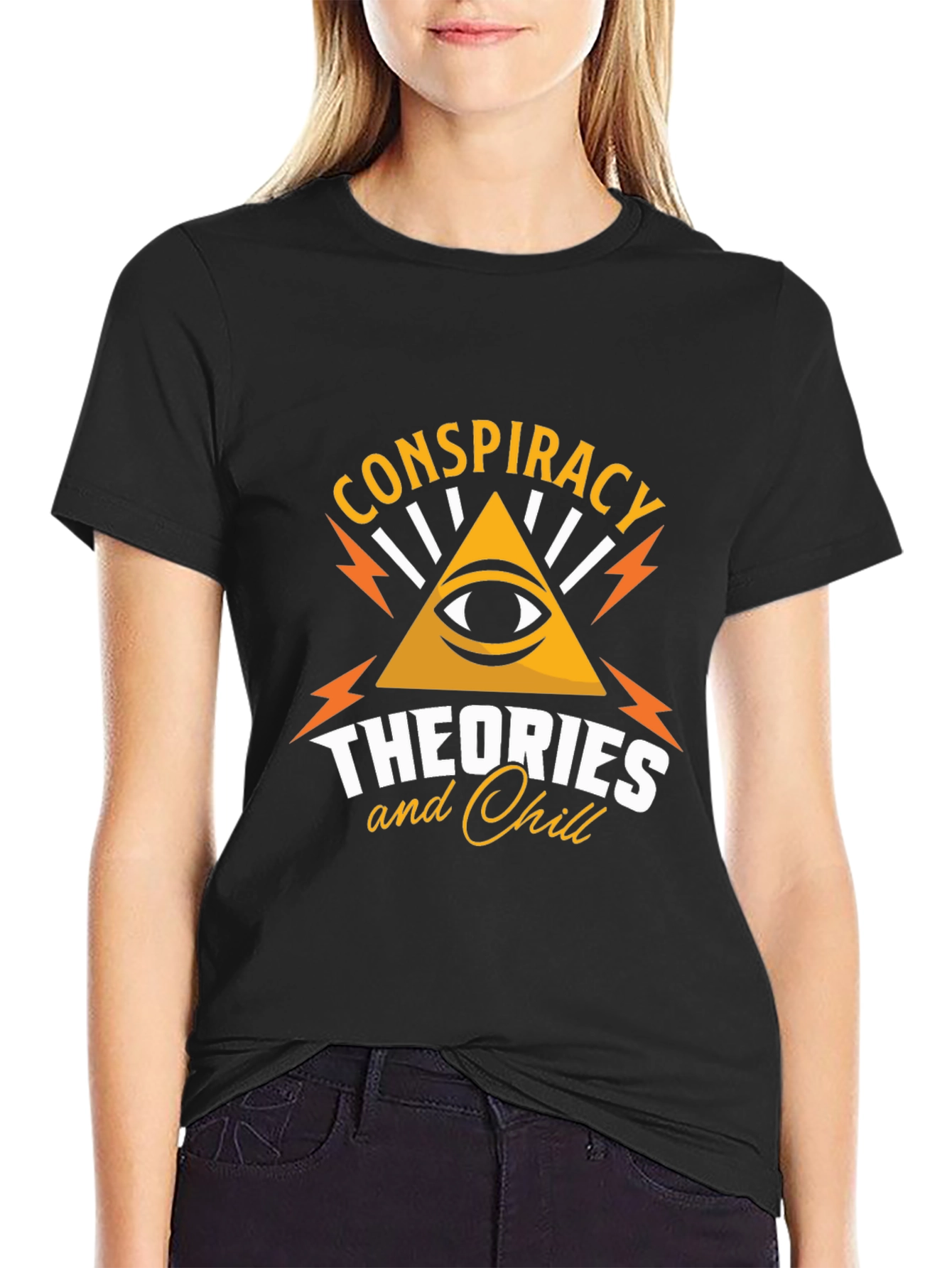 Conspiracy Theories & Chill Graphic Tee - Black Cotton T-Shirt